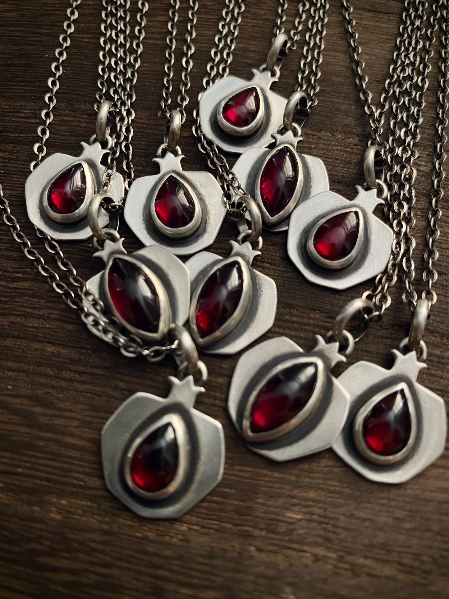 Persephone's Pomegranate Pendant {Preorder ✦ Choose Your Stone Shape & Chain Length}