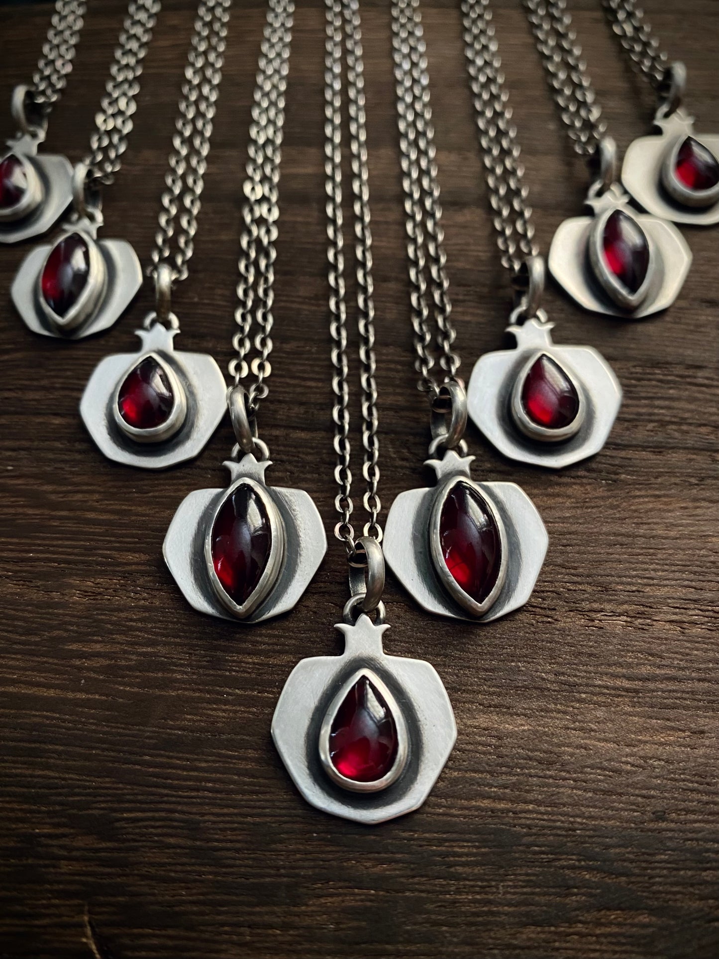 Persephone's Pomegranate Pendant {Preorder ✦ Choose Your Stone Shape & Chain Length}