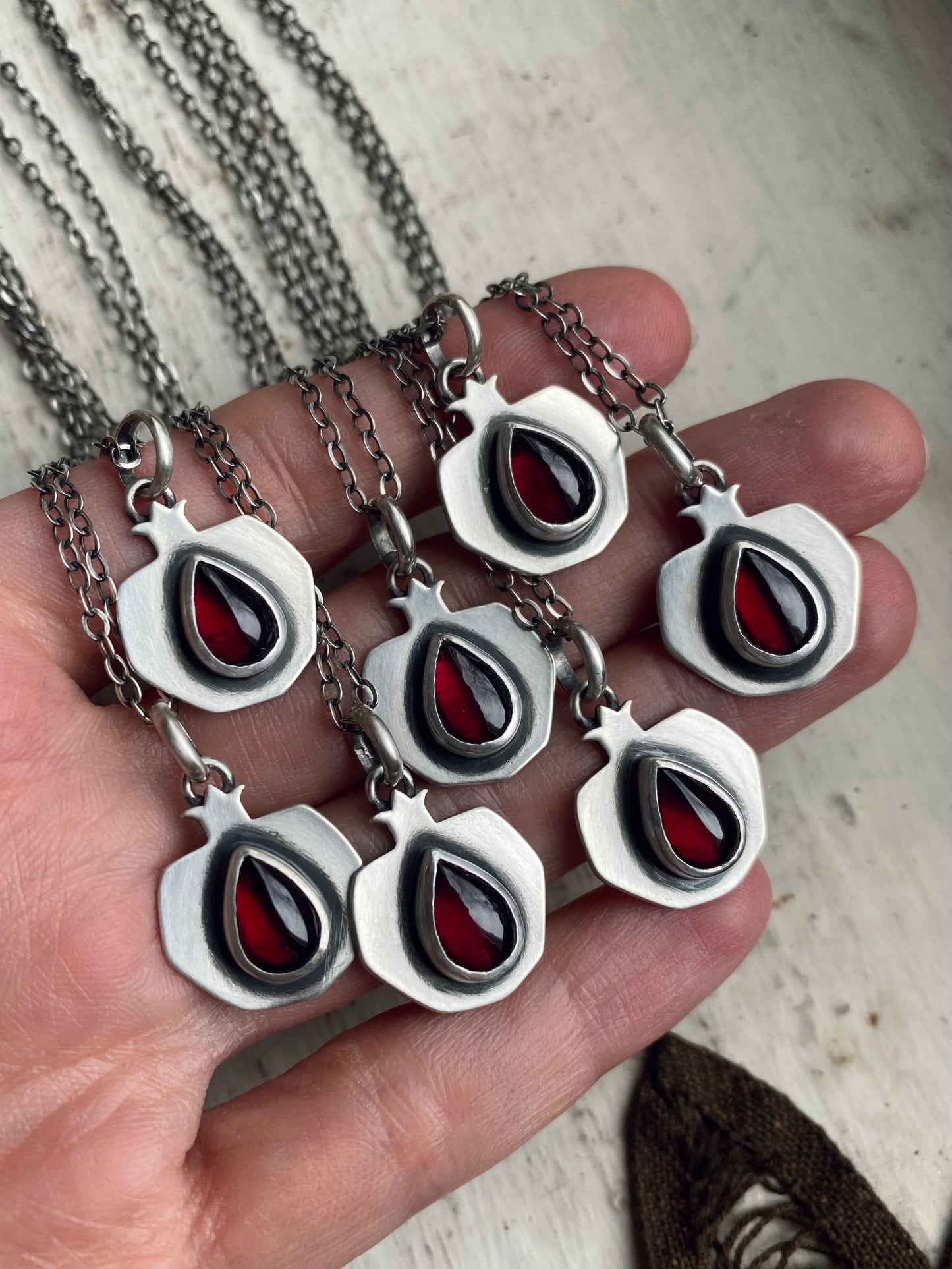 Persephone's Pomegranate Pendant {Preorder ✦ Choose Your Stone Shape & Chain Length}