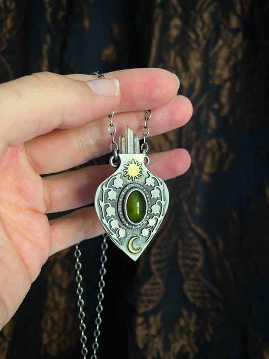 A Potion for Journeys Between Dark & Light Pendant