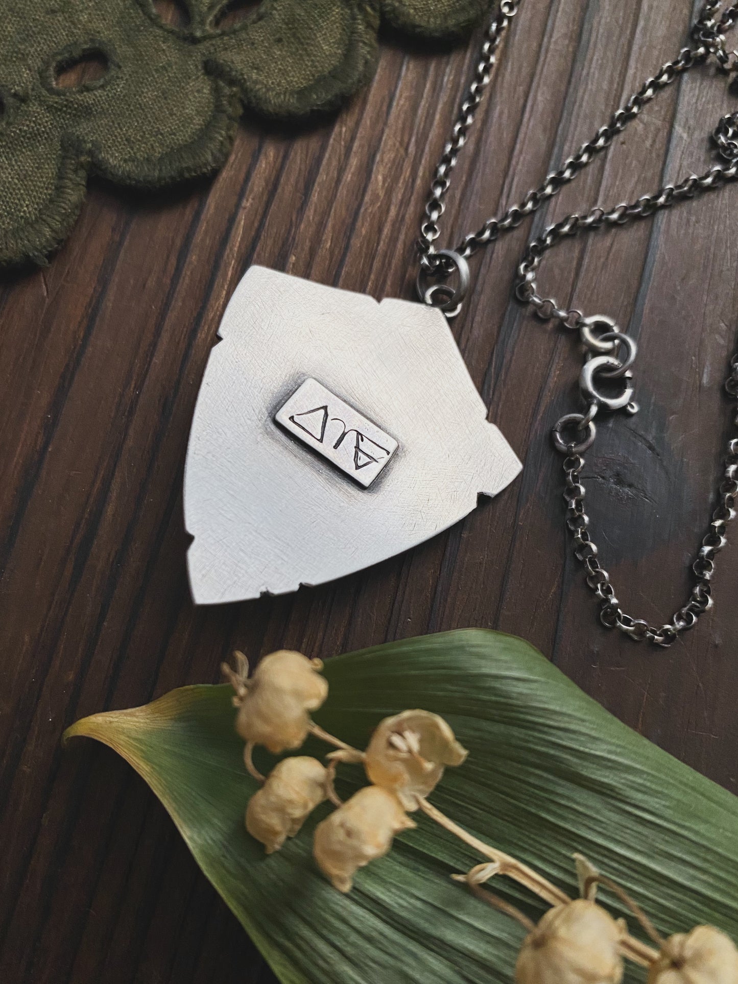 Lily of the Valley Shield Pendant