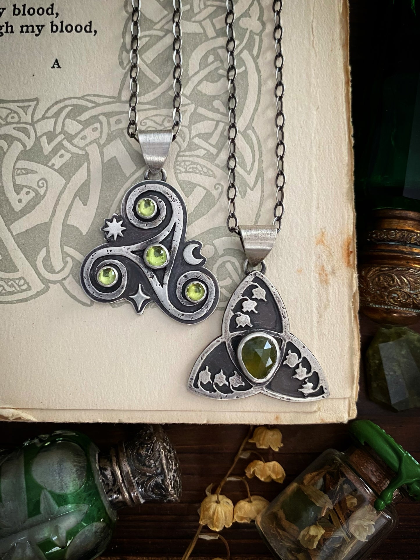Lily of the Valley Triple Spiral Pendant