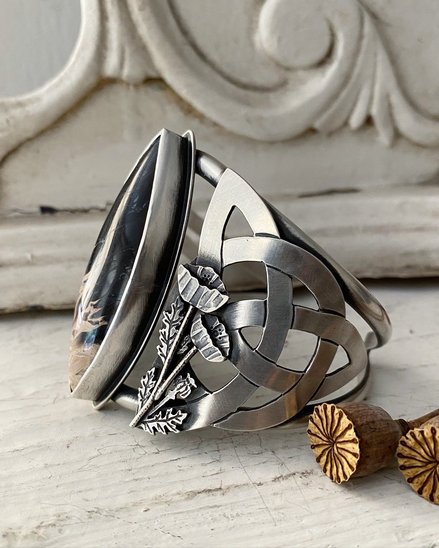 Triquetra Poppy Cuff