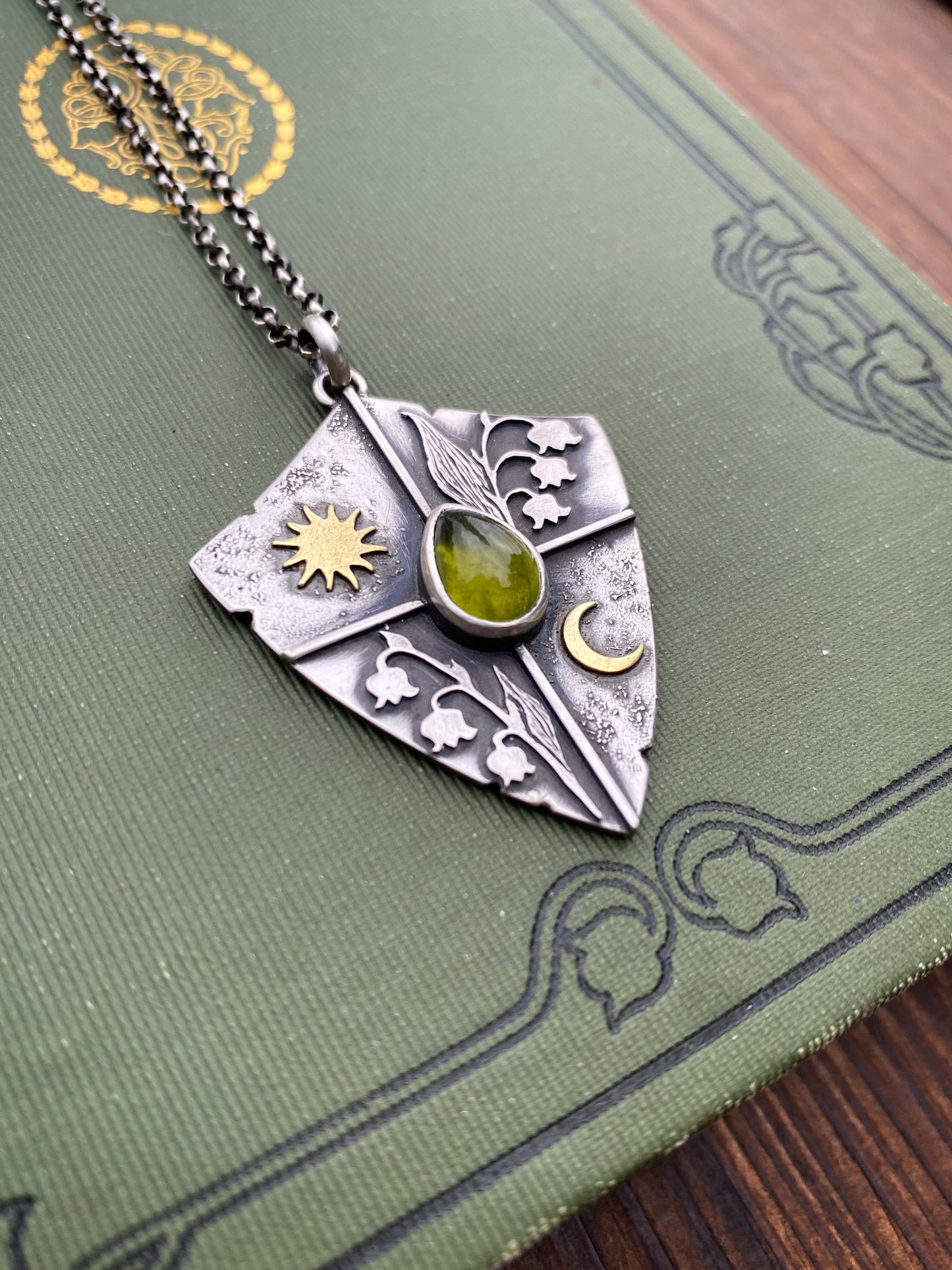 Lily of the Valley Shield Pendant