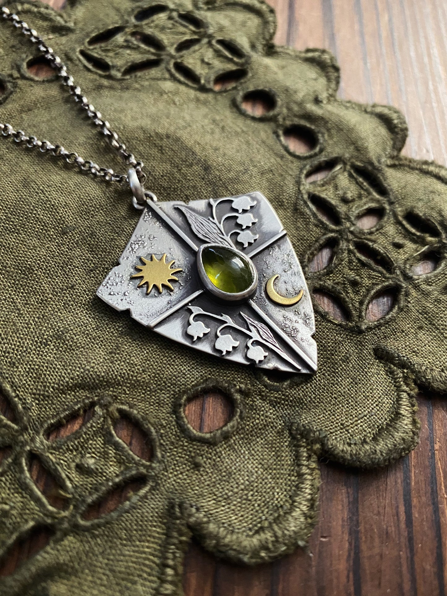 Lily of the Valley Shield Pendant