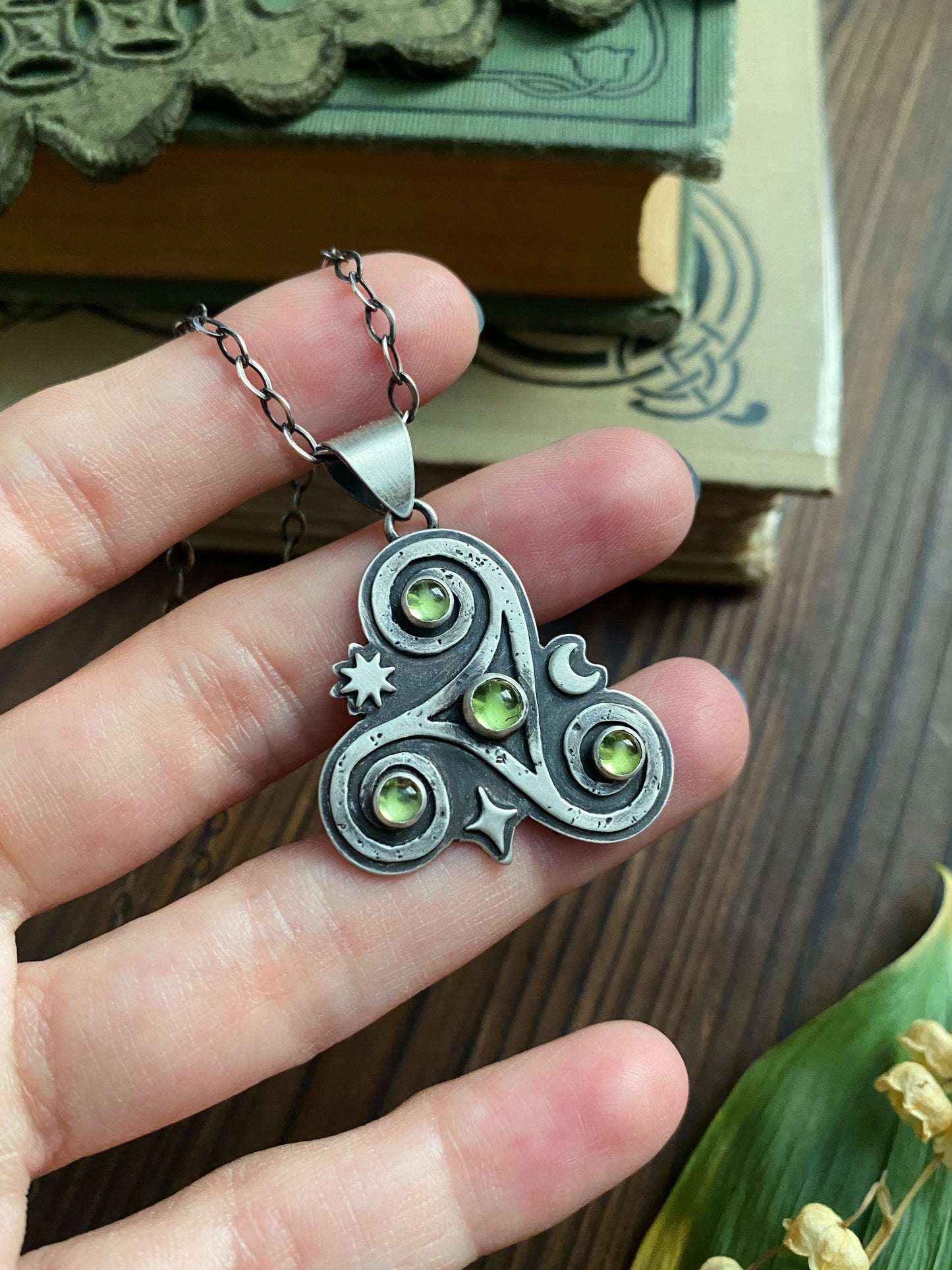 Lily of the Valley Triple Spiral Pendant