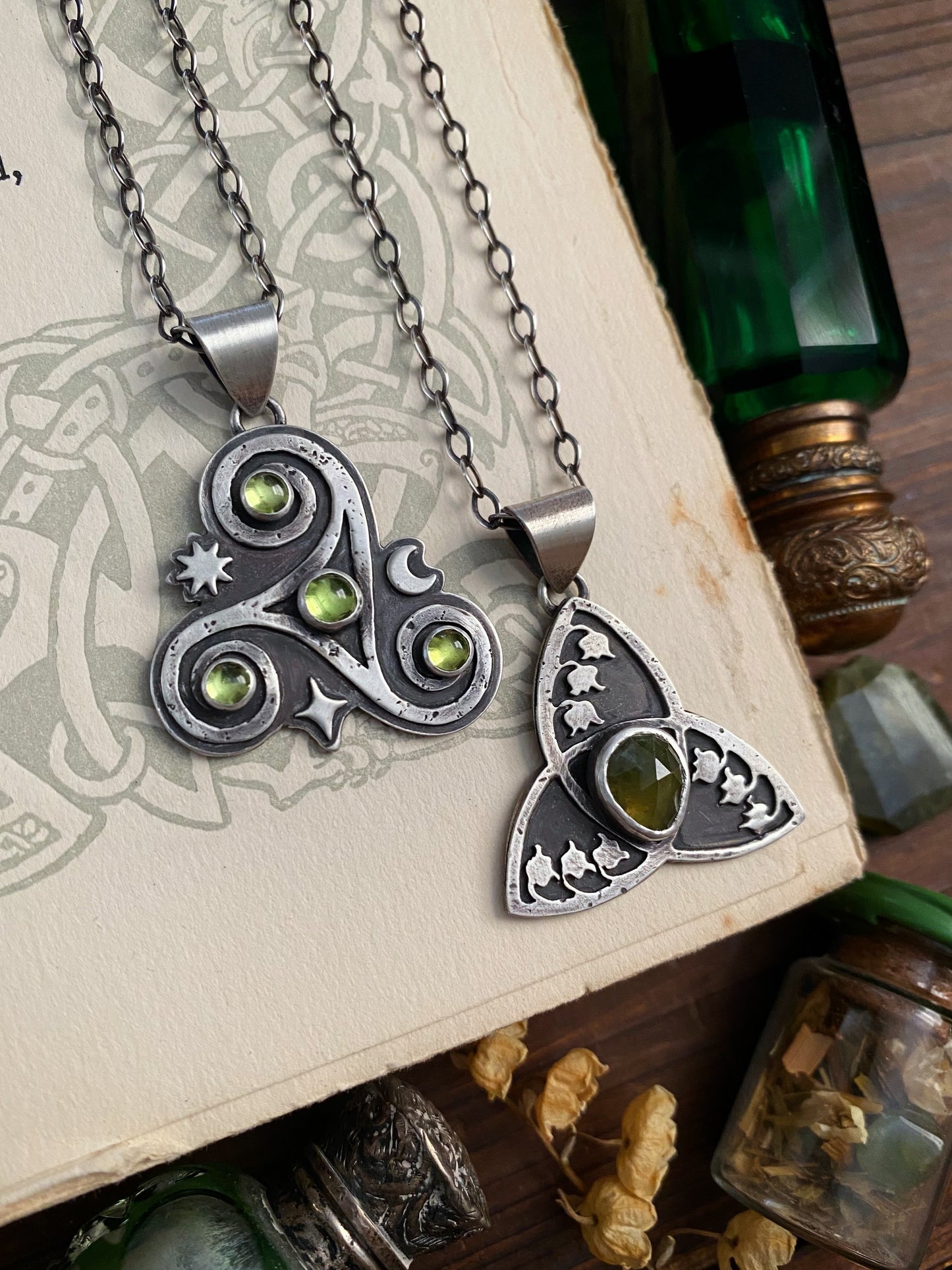 Lily of the Valley Triple Spiral Pendant