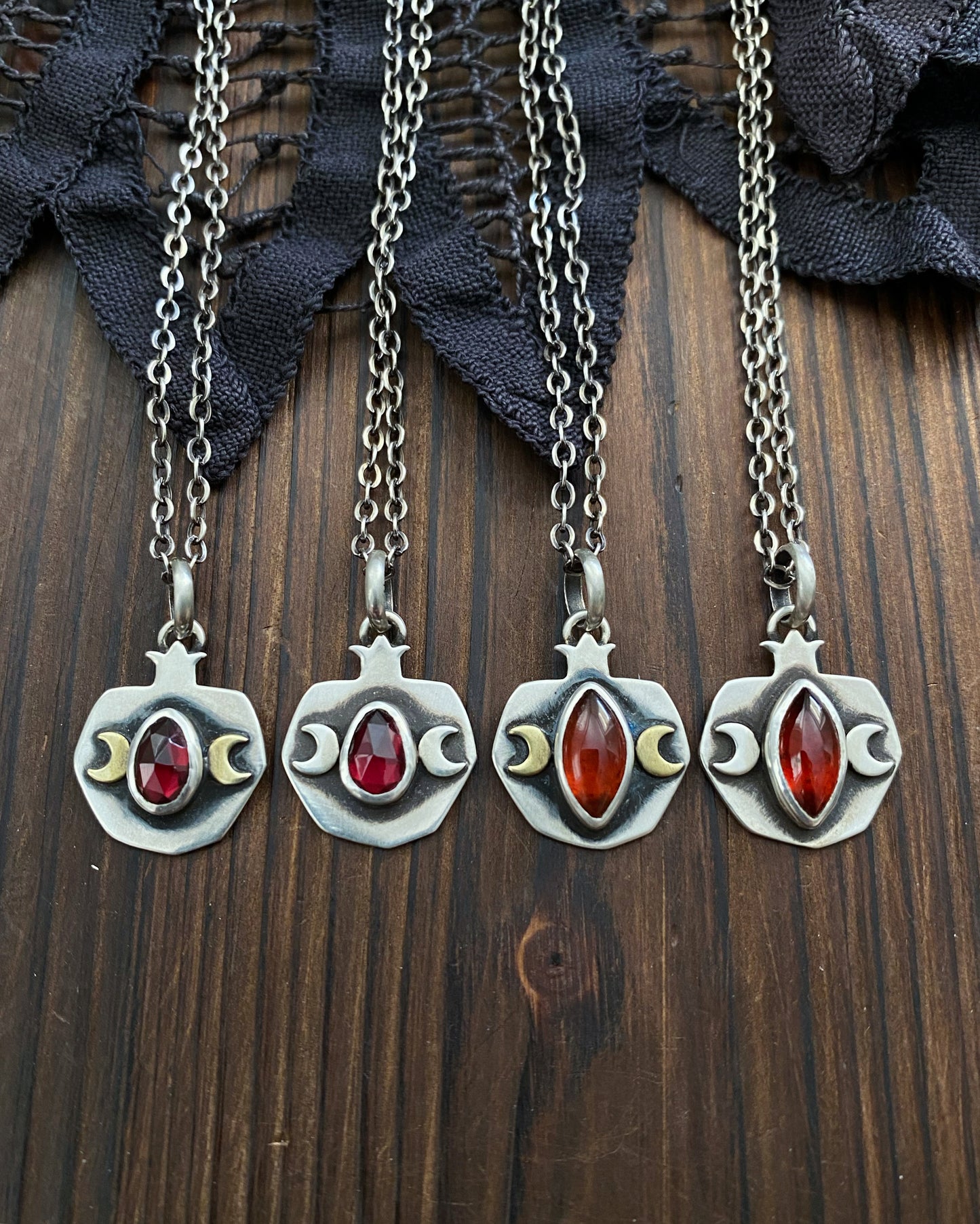 Limited Edition Triple Moon Pomegranate Pendant