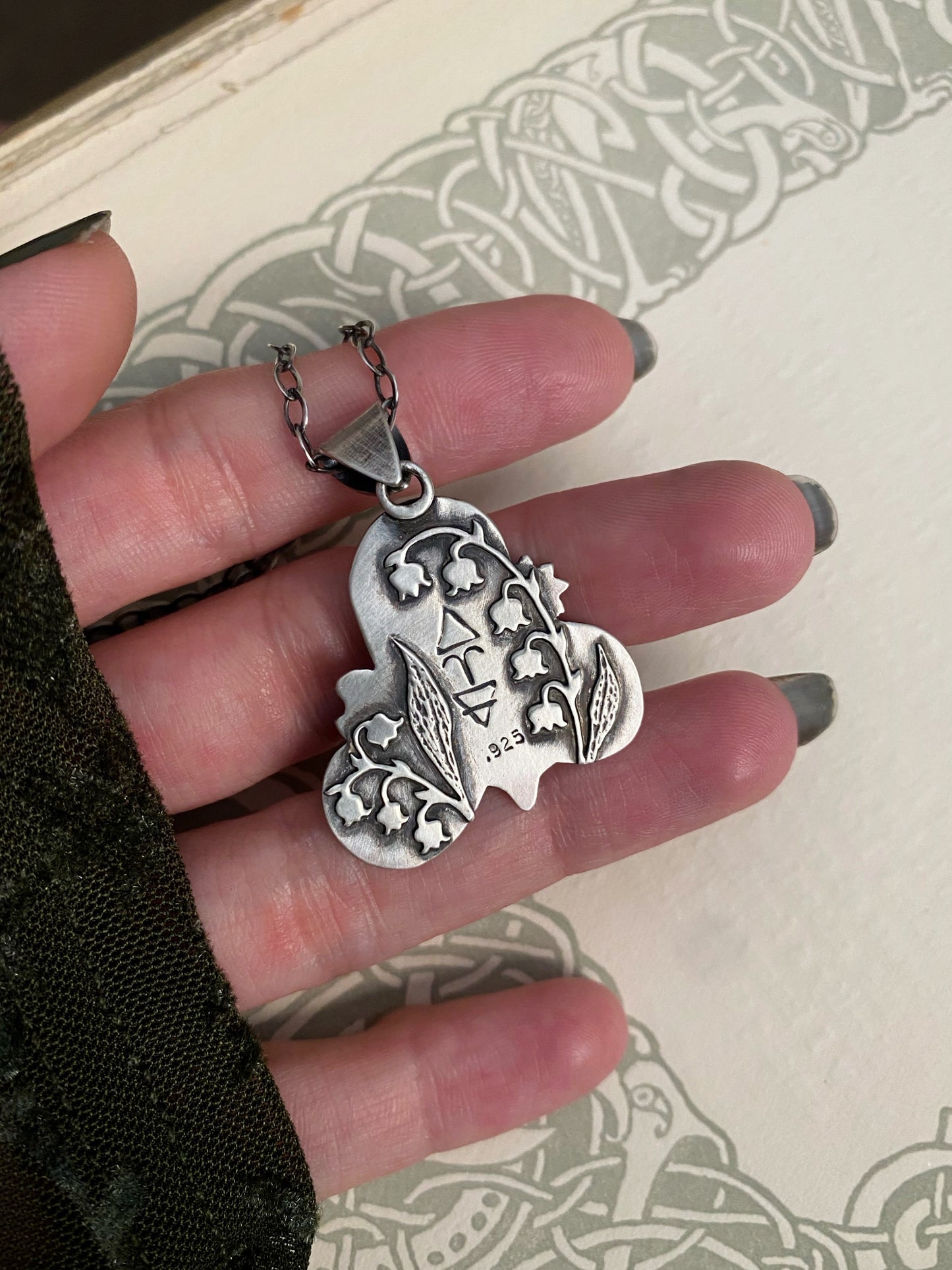 Lily of the Valley Triple Spiral Pendant