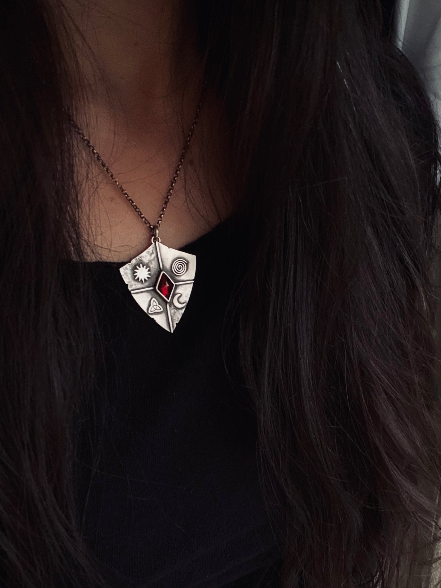 Shield of Ancestral Magic ✦ 18 inch chain