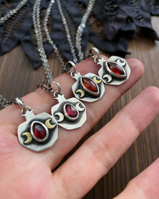 Limited Edition Triple Moon Pomegranate Pendant