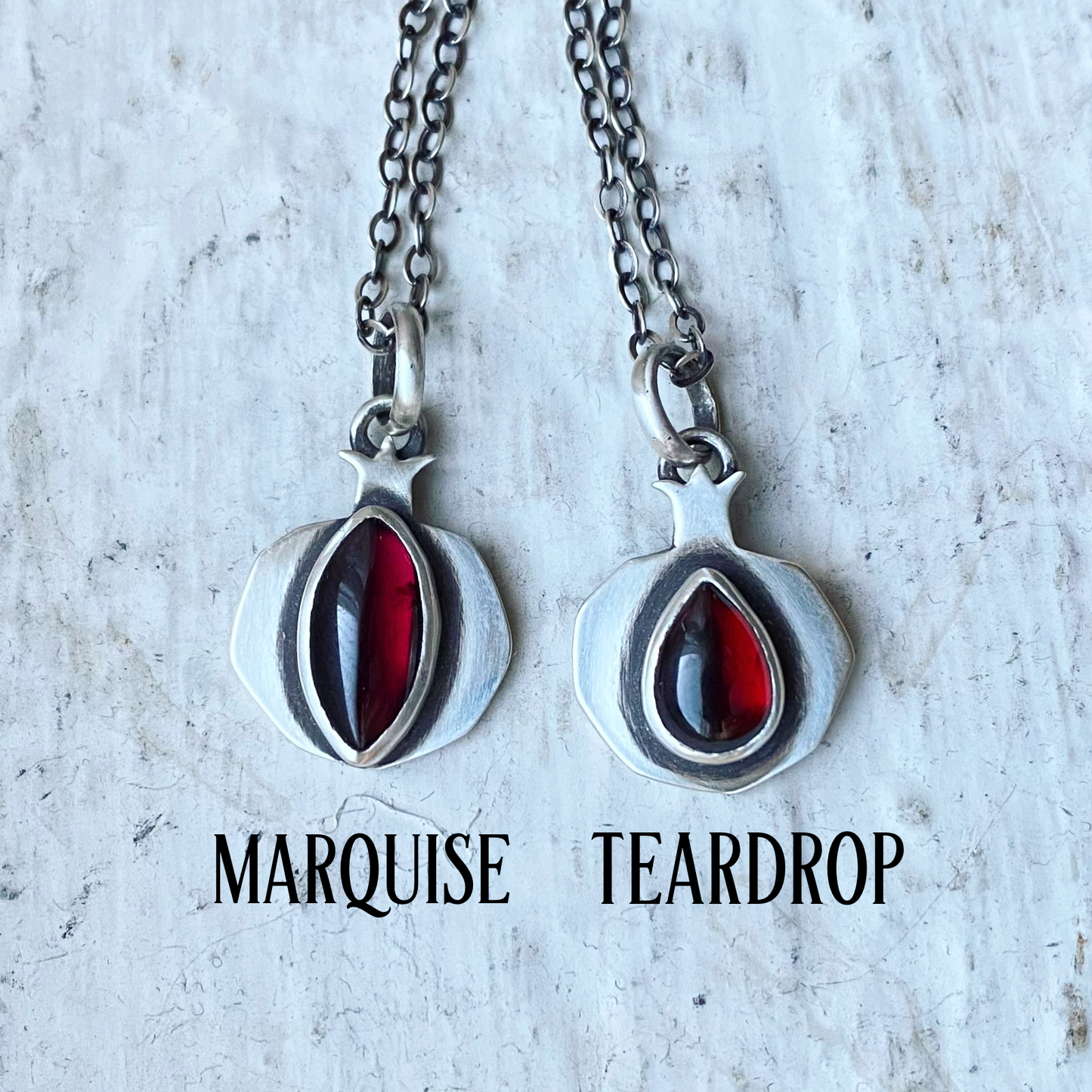 PREORDER ✦ Pomegranate Pendant ✦ Choose Your Stone Type & Chain Length