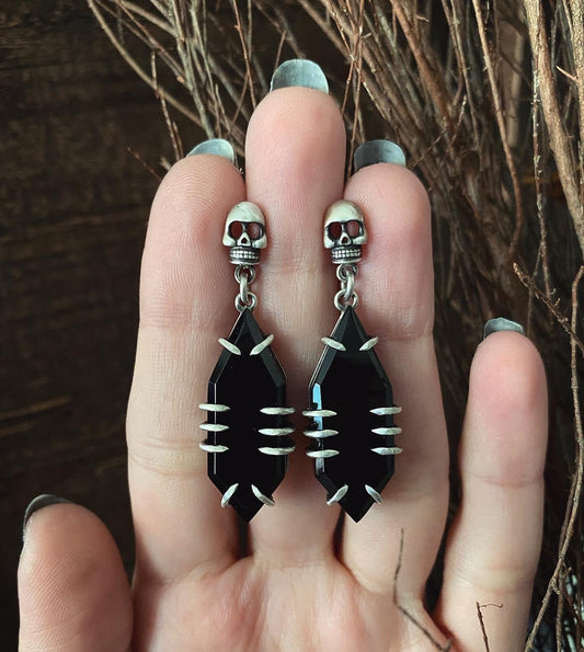 RESERVED FOR JEN ✦ Memento Mori Skeleton Earrings ✦ The October Country Collection